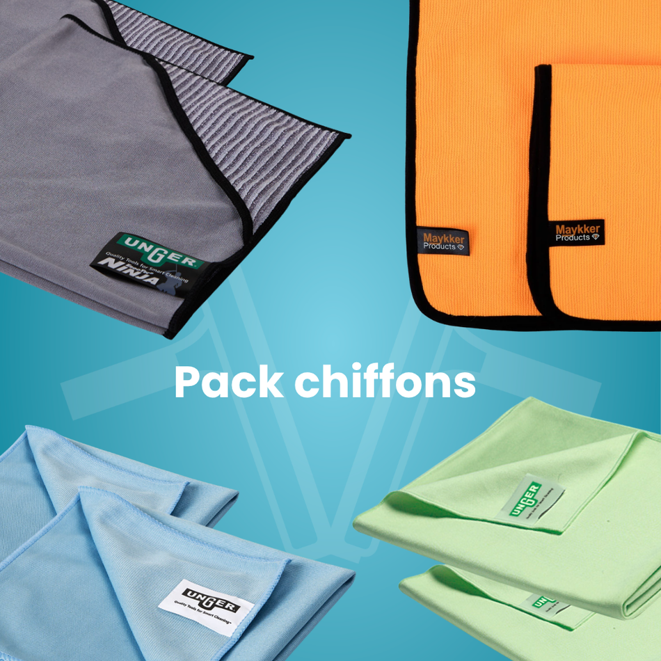 Pack 8 chiffons microfibres Unger et Maykker